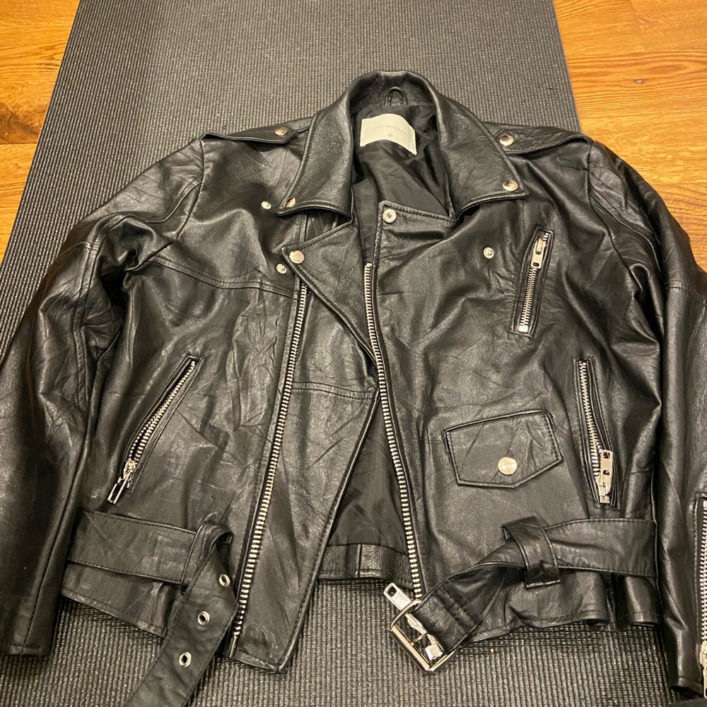 Recycled leather jacket